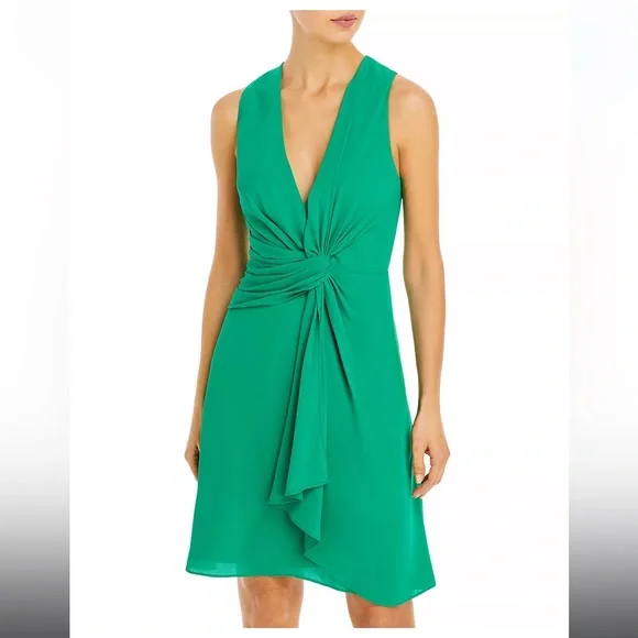 green emerald velvet dress BCBG Max Azria